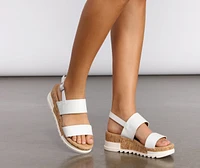 Just Time Faux Leather Platform Sandals
