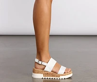 Just Time Faux Leather Platform Sandals