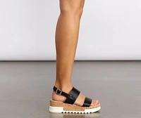 Just Time Faux Leather Platform Sandals