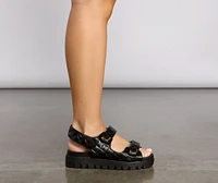 Quilted Glamour Double Buckle Sandals