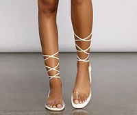 Lace-Up Sleek PVC Sandals