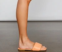 Glamour Chic Faux Leather Quilted Slides