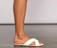 Chic Status Quilted Faux Leather Sandals