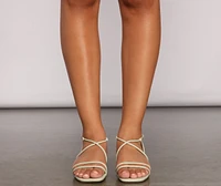 Stylish Straps Faux Leather Sandals
