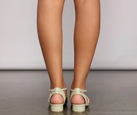 Stylish Straps Faux Leather Sandals