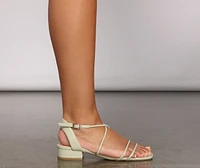 Stylish Straps Faux Leather Sandals