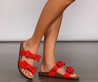 Stylish Stunner Double Strap Bow Sandals
