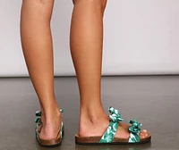 Hit The Tropics Double Strap Bow Sandals
