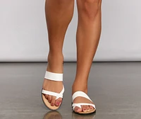 Looped Style Faux Leather Sandals