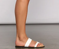 Looped Style Faux Leather Sandals