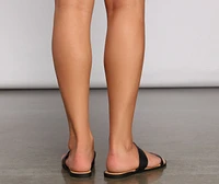 Looped Style Faux Leather Sandals