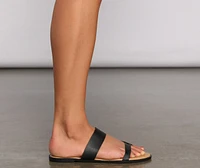 Looped Style Faux Leather Sandals