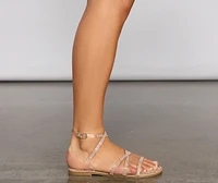 Strapped Rhinestone Sandals