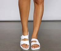 Double Buckle Jelly Sandals