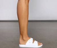 Double Buckle Jelly Sandals