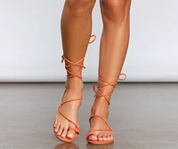 Wrapped Style Faux Suede Sandals