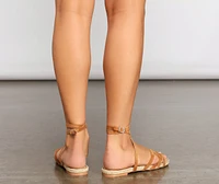Wrapped Style Faux Leather Strappy Sandals