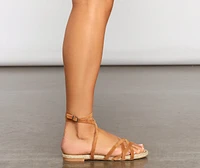 Wrapped Style Faux Leather Strappy Sandals