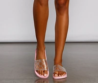 Pool Party Rhinestone PVC Slides