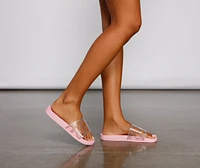 Pool Party Rhinestone PVC Slides