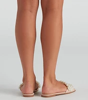 Pearl Of Desire Square Toe Sandals