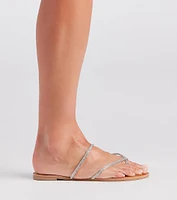 See Me Sparkling Rhinestone Strappy Sandals