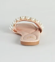 Hidden Treasure Faux Pearl Slide Sandals
