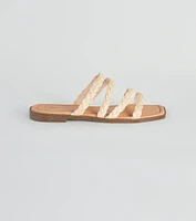Braided Beauty Straw Strappy Flat Sandals