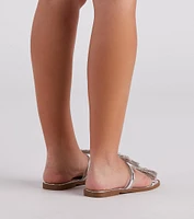 Casual Glam Rhinestone Bow Sandals
