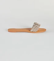 Tie The Knot Rhinestone Flat Sandals