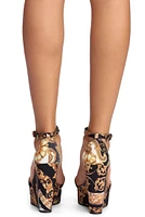 Upscale Filigree Wedge Heels