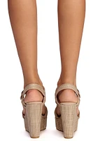 Summer Vibes Raffia Wedge Heels