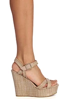 Summer Vibes Raffia Wedge Heels