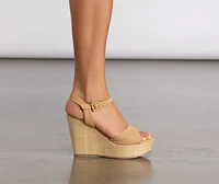 Stylin' Straw Wedge Heels