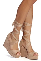 Faux Suede Sophistication Wedge Heels