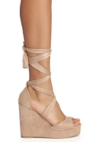 Faux Suede Sophistication Wedge Heels