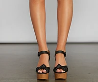 Sealed With Glam Faux Leather Wedges