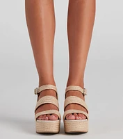 Summer Daze Straw Platform Wedges