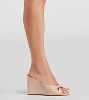 Pleat Treat Square Toe Wedges