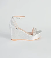Cue The Glitter Rhinestone Platform Wedges