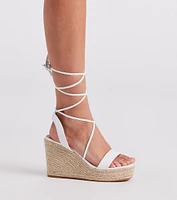 Spring Step Espadrille Lace-Up Wedges