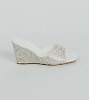 All Star Glitz Rhinestone Square Toe Wedges