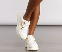 Pop of Glam Chunky Bungee Lace Sneakers