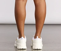 Pop of Glam Chunky Bungee Lace Sneakers