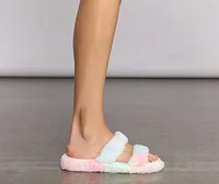 On-Trend Fuzzy Banded Slippers