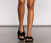 Basic Fuzzy Thong Strap Slippers