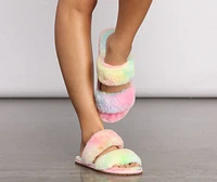 So Fab Banded Fuzzy Slippers