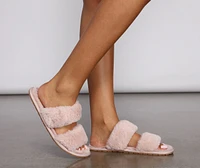 Faux Fur Double Band Slides