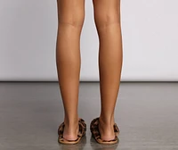 Faux Fur Leopard Print Slippers