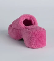 Hello Fabulous Fuzzy Platform Slippers
